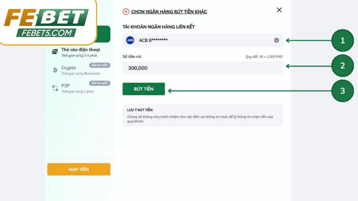 Hướng Dẫn Rút Tiền Qua Ngân Hàng